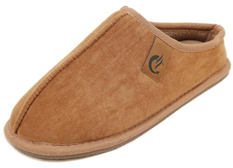 Meik Mangni Pantofole da Uomo Donna Invernali con Memory Foam Ciabatte da Casa Calde e Comode Scarpe di Cotone Antiscivolo Morbide Interno a Esterno Slipper Marrone 43EU