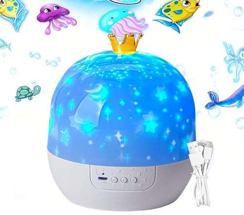 Doiyislem Stern Nachtlicht Projektor | Tragbare Lampe Mit Musikfunktion,360 Grad Drehender Projektor Als Spielzeug Für Kinder,Für Decke Wand Schlaf Schlafenszeit Und