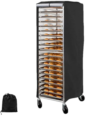 Cubierta para rejilla para panecillos - Protector para estante para pan | Tela Oxford impermeable a prueba de polvo 420D, cubierta resistente con 2 cremalleras para estantes de panadería, almacenamien