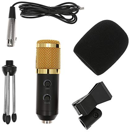 Microphone à condensateur USB Plug Play - Haute sensibilité - Faible bruit - Contrôle dynamique du volume - Pour maison, studio, discussion vocale, réunion, ordinateur, podcasting, chant, jeu