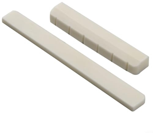 Sattel für Konzertgitarre mit 6 Saiten, Sattel und Muttern-Set, für Stegersatz, 80 mm Sattel, 52 mm Mutter, echtes Knochenmaterial, Weiß