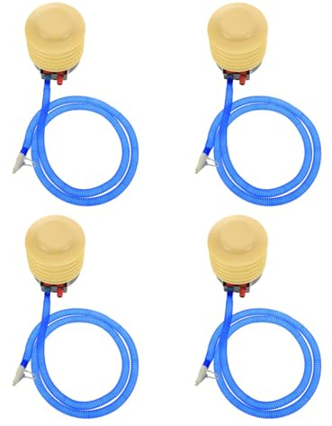 Kichvoe Tragbare Fußpumpe 4 Stück mit Langem Schlauch Robuste Ballpumpe für Luftmatratze Fahrradreifen Bälle und Aufblasbare Produkte