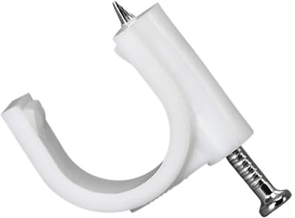 Fermacavi a chiodo, Clip for Chiodi for Cavo Tondo 4-10mm Bianco 100 pz(8mm)
