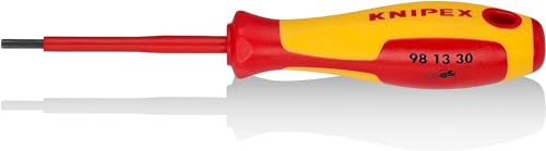 KNIPEX Schraubendreher, VDE-geprüft 182 mm, 98 13 30 | Geeignet für Innensechskantschrauben isoliert mit Mehrkomponenten-Hüllen