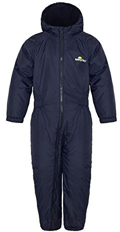 Wetplay Kids Padded All-In-One Waterproof Suit Snowsuit Childs Childrens Boys Girls (7-8 Years, Navy Blue)