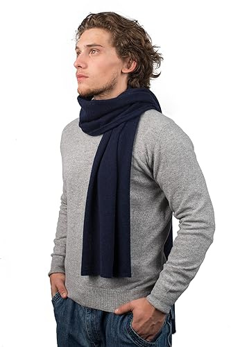 DALLE PIANE CASHMERE Sciarpa Uomo 100% Cashmere - Blu