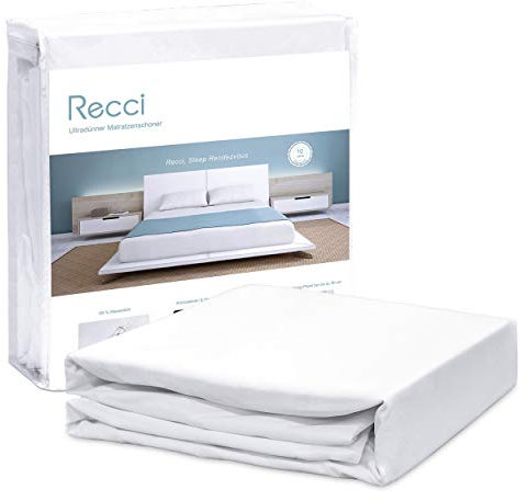 RECCI Wasserdichter Matratzenschoner 160 x 200 cm, Oeko-TEX Zertifiziert Anti-Milben und Bakterien Matratzenauflage, maschinenwaschbarer Matratzenbezug für alle Allergiker, Verschiedene Größenoptionen