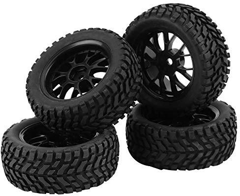 RC Reifen 4 Stück, Racing Gummi Reifen für Offroad Gelände, Komplettsatz für 1:10 RC Modellautos und Fahrzeugzubehör