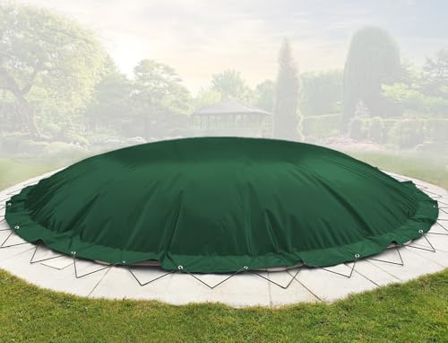 ANKO PLANEN Aufblasbare Poolplane rund AirDeluxe - 1360g/m² (2X 680 g/m²) - Poolabdeckung rund - wasserdicht & UV-beständig - Grün - Poolinnendurchmesser: 200cm