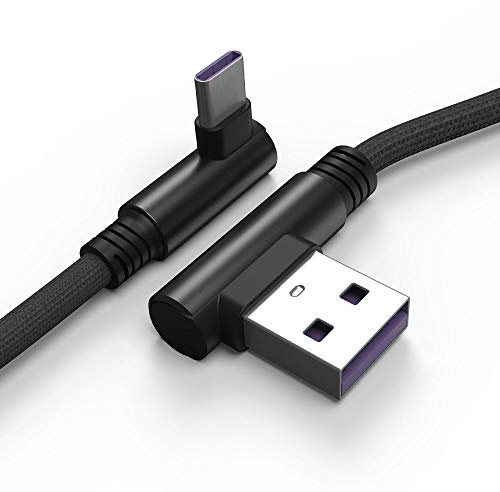 TECHGEAR USB C kabel, [30 cm] USB C 90 Grad rechtwinkliges kabel passt Samsung S24, S23, S22 S21 S20 FE/Plus/Ultra S10, S9, A12 A13 A14 A22 A23 A32 A33 5G, A02s, A03s, A52 A53 A54 5G, usw