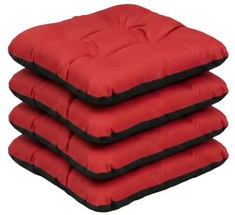 SuperKissen24. Stuhlkissen Sitzkissen für stühle - 4er Set 45x45 cm - Outdoor und Indoor - rot