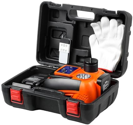 VEVOR Cric Elettrico per Auto Veicoli 5 Tonnellate, Martinetto Elettrico 230 x 160 x 160 mm, Martinetto per Sostituzione Pneumatici con Luce LED Telecomando, Kit Cric Portatile da Garage Officina