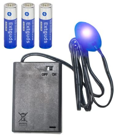 Alarma de coche falsa, pilas incluidas, luz LED que simula un sistema de seguridad ficticio, con pegatinas de advertencia (con detector de atardecer a amanecer)1Paquete, Azul