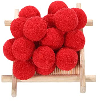 500 STK Mini Pompons zum Basteln,15mm Pompons Bälle Kleine Bommeln Kugeln, Flauschigen Bunte Pom Pom Deko Pompom Plüschbälle Bastel Zubehör für Dekorieren Verzieren Nähen DIY Handwerk,Rot