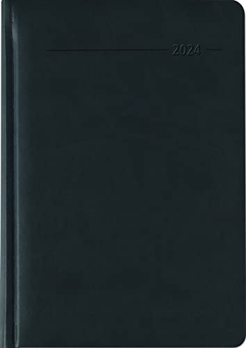 Buchkalender Mini Tucson schwarz 2024 - Büro-Kalender - Cheftimer 10,7x15,2 cm - 1 Tag 1 Seite - 352 Seiten - Alpha Edition