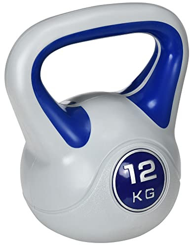 SPORTNOW Kettlebell 12 KG, Bodenschonende Kugelhantel, Schwunghantel Gewichtkugel für freies Gewichtstraining, Krafttraining, Gewichtheben, Ausdauer, Fitness, Blau