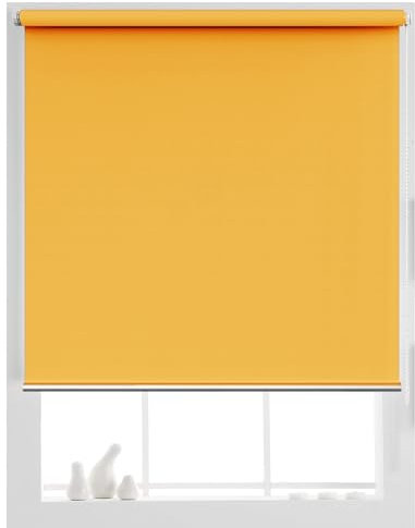 Ohne Bohren Duo Rollos 115 x 210 cm Ohne Bohren verdunkelnd, Sonnenschutz Sichtschutz Rollo, Verdunkelungsrollo für Rollo Dachfenster, für Alle Fenster ohne Bohren, Orange