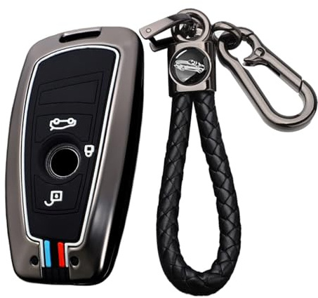 TECART Smart Autoschlüssel Hülle cover Passt für BMW F20 F30 G20 F31 F34 F10 G30 F11 X3 F25 X4 I3 M3 M4 1er 3er 5er Schutzhülle Schlüsselcover Zubehör Auto Schlüssel 3 4 Taste