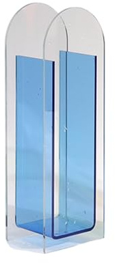 Acryl-Vase, moderner Blumenbehälter, rechteckige Vase, Blumenhalter, Tisch-Blumenvase, moderne ästhetische Raumdekoration, dekorativer Tafelaufsatz, Acrylvase für Zimmer, Bücherregal