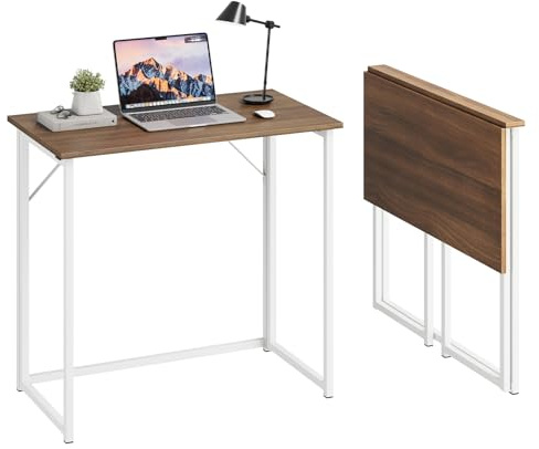 Dripex Klapptisch 80x46 cm Klappschreibtisch Faltbar Tisch | Kleiner Schreibtisch klappbar Computertisch Platzsparender Tisch für Homeoffice Arbeitszimmer PC, Braun