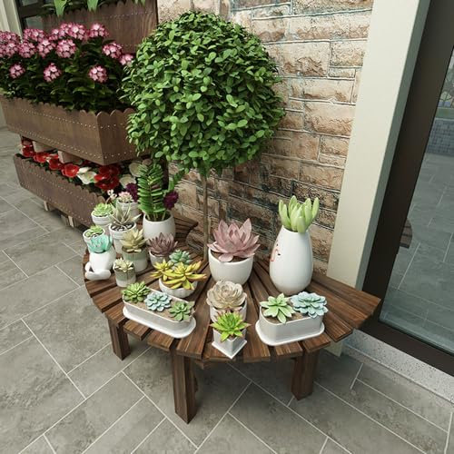 cendbirut Halbrunde Baumbank für die Terrasse, Baumbänke zum Umwickeln im Freien, langlebige Terrassenstuhlbank für den Außenbereich, maximale Belastung bis zu ca. 400 kg