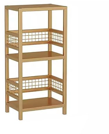 zxhrybh Corner Shelf, Tall Narrow Bookshelf, Storage Rack Etagere Bookshelves, Open Bookcase, for Small Spaces, Living Room Bathroom(Gold,27.5in/70cm)