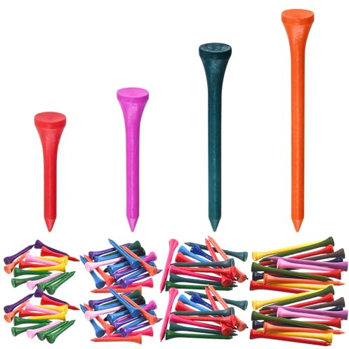 Keadic Holz Golf Tees Sortiment Set, 1-5/8 3-1/4 2-3/4 2-1/8 Tall Golf Tees Bulk Reduce Side Spin und Reibung für Golfing Aktivitäten, Praxis, Spiel