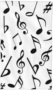 HDTVTV Musik Weihnachten Schwarz Und Weiß， Strapazierfähiges Waschlappen-Handtuch, Reise-Waschhandtuch, 40 x 70 cm