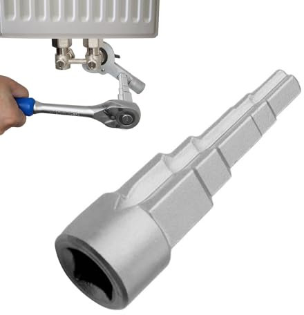 Deilonie Radiator Spanner, Radiator Valve Key with Inner Square for Valve Nipples, Universal Radiator Key, Universal Socket Wrench, 5-Stage Radiator Valve Key, Multiple Sized Radiator Valves Removal
