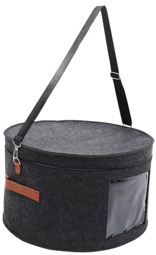 CAXUSD Caja de Almacenamiento Tamaño 43x26 Cm para Sombreros de Fieltro Ventana Transparente Resistente al Desgaste, Diseño Redondo Portátil para Viaje