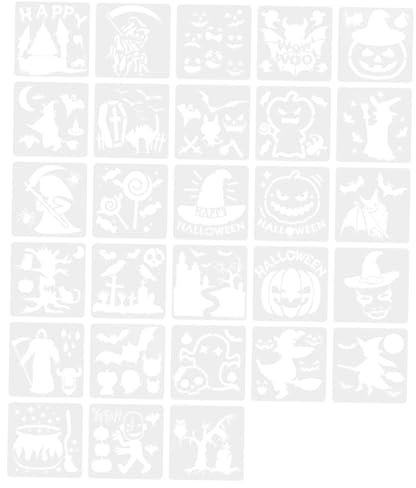 SHINEOFI 28stücke Halloween-malerei-schablonen Zeichenvorlagen Für Junge Mädchen Pet-material Wiederverwendbar Fledermaus Kürbis Hexe Diy-logo-vorlage Veranda-logo Bastelvorlage