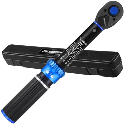 PUIBERS Llave dinamométrica pequeña de accionamiento de 1/4 pulgadas 1-8 Nm (8.8-70.8 pulgadas libras) ± 3% de precisión, llave dinamométrica de doble dirección de 72 dientes para bicicleta