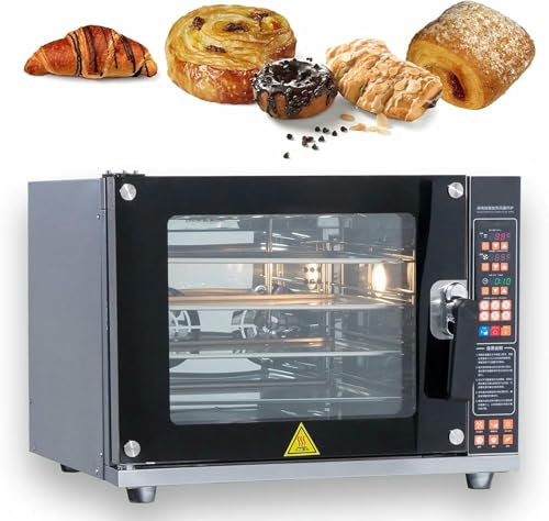 Forno A Convezione Da 60L, Forno Elettrico Commerciale Di 4 Livelli 4500W Con Controllo Della Temperatura Da 0 A 350 ° C E Pannello Di Controllo Intelligente, Ideale Per Pane, Anatra Tostata, Turchia