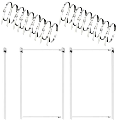 Bridas de metal | 100 bridas de acero inoxidable resistentes para fontanería, electricidad, jardín, reparación de techo, patio, suministros de jardín