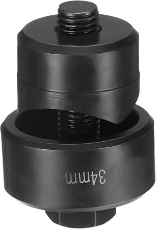 QUARKZMAN Punzón Para Chapa Metálica Agujero De 34mm Corte Kit Negro | De Perforación Manual, Acero De Rodamientos, Preciso, Con Vástago Hexagonal Externo, Para Fregadero De Placa Metálica