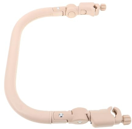 JOINPAYA Poignée pour Poussette Rallongée en Polyuréthane et Fer Accoudoir Avant Beige Mousse Confortable Garde-Corps Sécurisé Réglable Accessoire Pratique pour Promenade Bébé