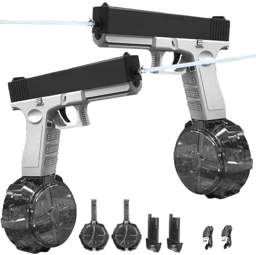 Pistola de Agua Eléctrica,2 Piezas Potente Pistola de Agua,Water Gun,Pistola de Agua de Juguete,Juguetes de Piscina,Summer Pool Beach Party Toys,para Playa,Exteriores,Verano,Piscina