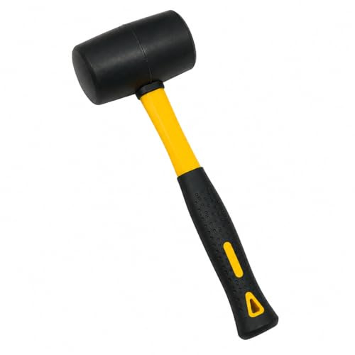 Mazzetta Martello Testa in Gomma Nera 220 gr con Impugnatura in Vetroresina Antiscivolo LEMAG SRL