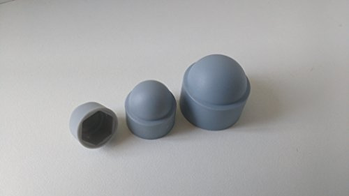 100 Stück Sechskant Schutzkappe M10 - Schlüsselweite 17mm, Farbe grau - Abdeckkappe