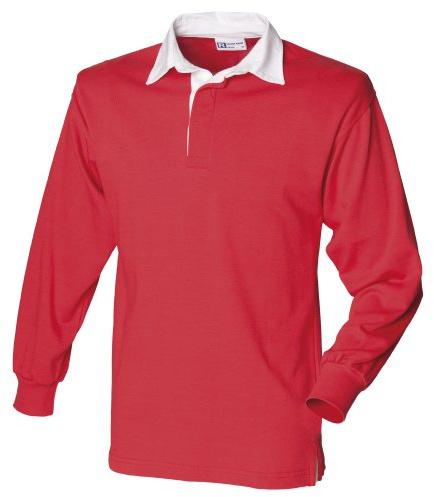 Front Row - Camiseta de rugby de manga larga rojo Red/White Large