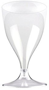 Wine Glass of Red Wine Goblet Glass and Plastic Handle Disposable DOIMO Flair 200 cc (PS)/Transparent/20 Pack