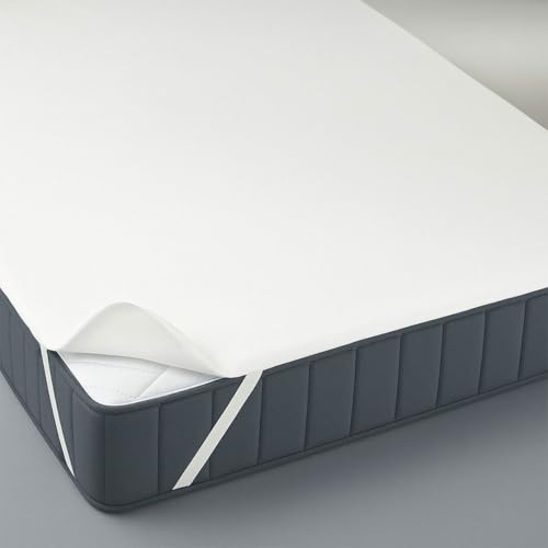 TRAUMSCHLAF wasserdichte Moltonauflage Easy mit Oberseite aus Baumwolle - kochfester Matratzenschoner mit sicherem Halt - 100x220 cm