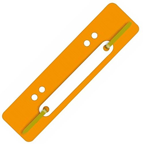 Heftstreifen aus PP-Folie mit Plastikdeckleiste, 3,4 x 15 cm (250 Stück, Orange)