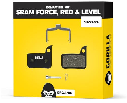 Performance Bremsbeläge für SRAM Red Apex Rival Force Rival Level Ultimate TLM Bremsanlagen I Organisch I 1 Paar I Starke Bremskraft & langlebig I Gorilla Bikes Scheibenbremsbeläge für Rennräder