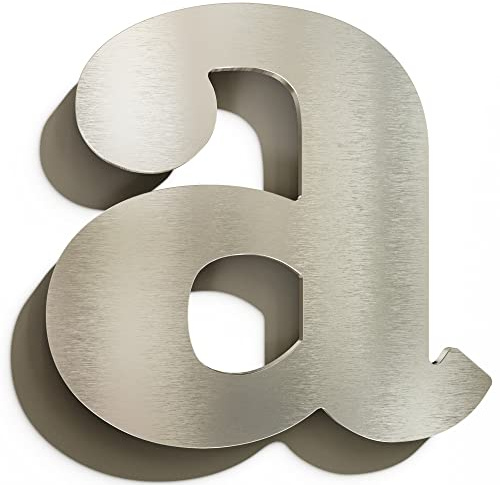 Edelstahl Hausnummer 1 - massiv, wetterfest & rostfrei - 14 cm groß - mit Befestigungsmaterial - Design Hausnummern-Schild gebürstet N-02-1-E