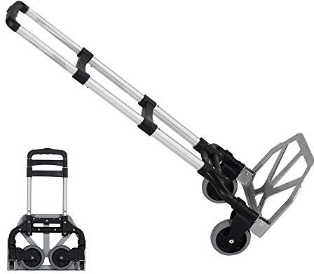 sogesfurniture Aluminium Sackkarre Transportkarre klappbare Handkarre, mit kostenlosem Gummiband für Fixieren der Gegenstände, bis 60kg Tragkraft, BHEU-KT-2124