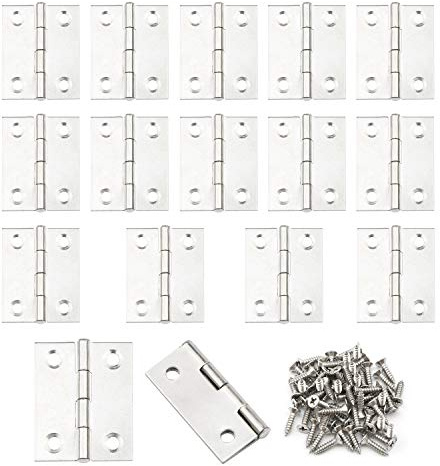 Pxyelec 1.5 inch Stainless Steel Folding Butt Hinge Home Furniture Hardware Door Cupboard Cabinet Hinge Pack of 16