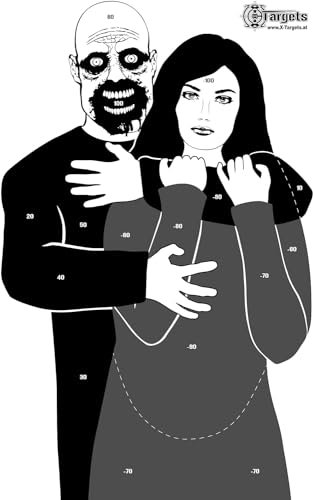Große Zielscheiben Zombie Hostage Target / 53x84 cm/Papier 120g/m² (5 Stück)