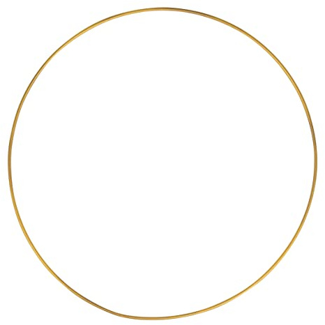 Rayher 2505406 Metallring, gold beschichtet, 30 cm ø, Stärke ca. 3,5 mm, Drahtringe zum Basteln, für Wickeltechnik, Traumfänger, Floristik, Hochzeitskranz, Hoops