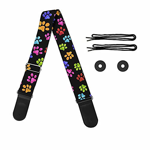 Pizding Starry Gitarrengurt, verstellbarer Schultergurt, Ersatz für Handtasche und Bass, Farbe Pfoten, One size